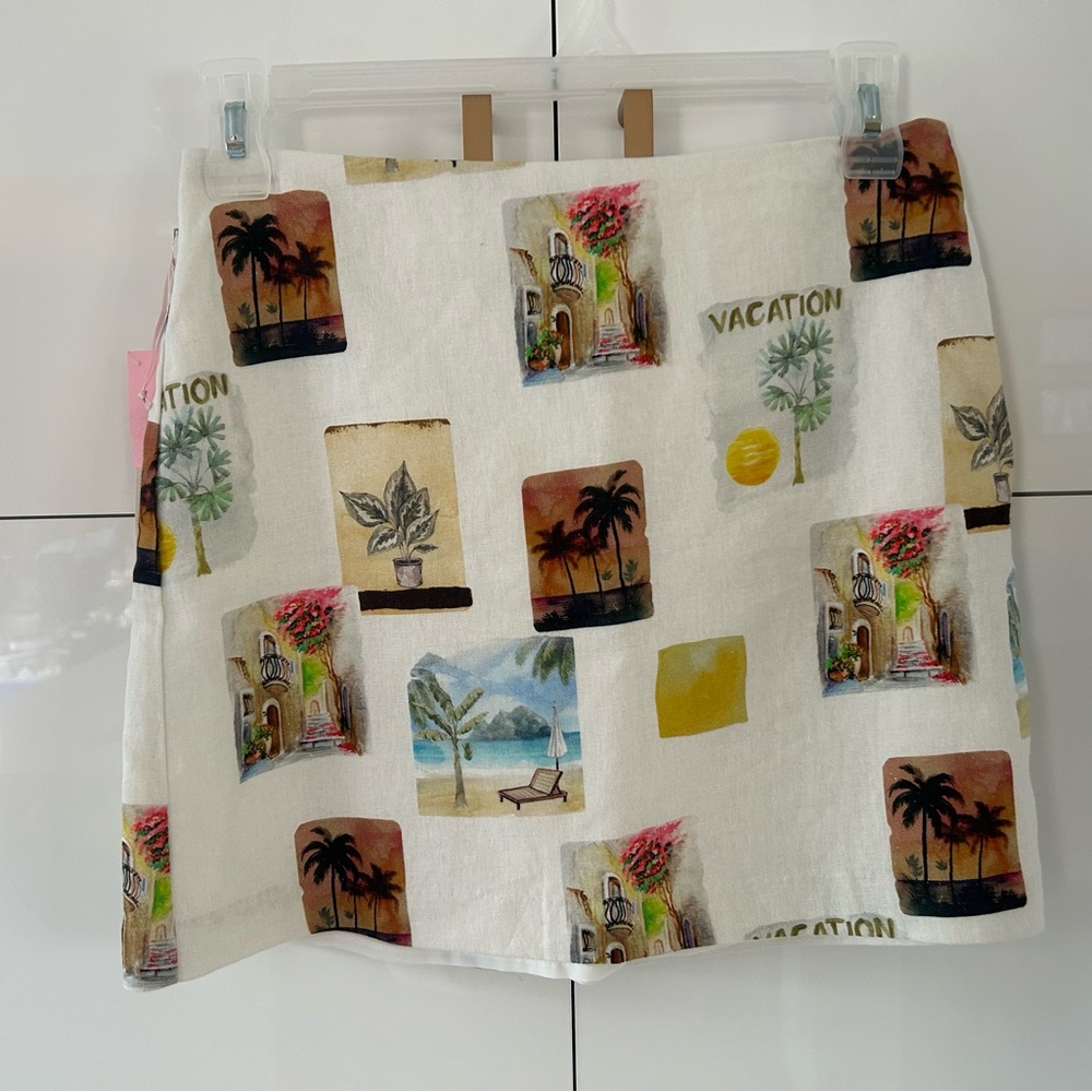 C&C California Tropical Print Mini Skirt